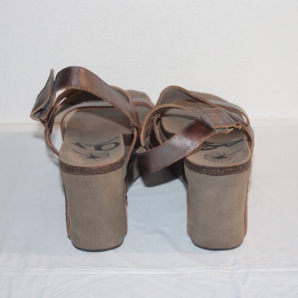 EC LADIES OTBT WEDGE PLATFORM SANDALS - 9 1/2   BRONZE - Picture 4 of 7